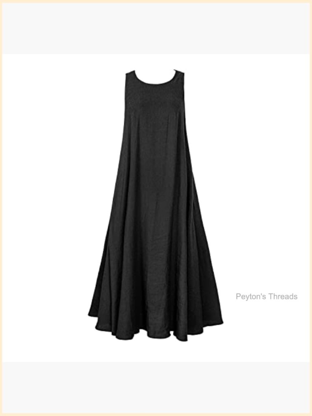 Women's Linen Maxi Dress Sleeveless Loose Casual with Pockets - Picture 5 of 7